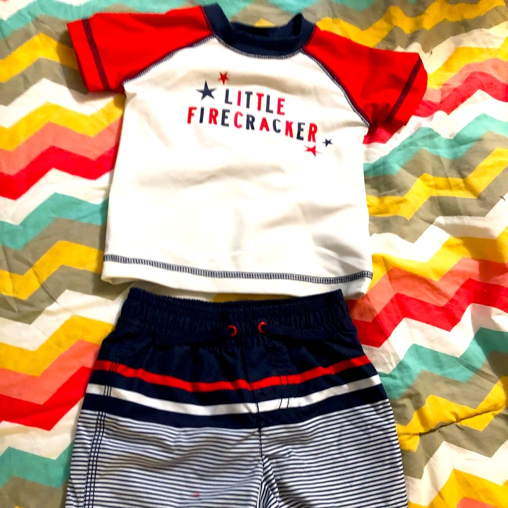 Carter’s boys size 9 month bathing suite set